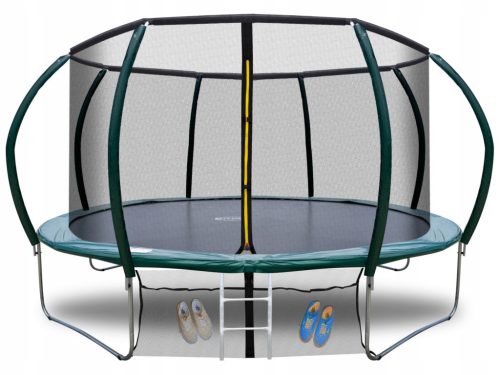  GARDEN TRAMPOLINE 374CM 12FT WITH NET AND LADDER