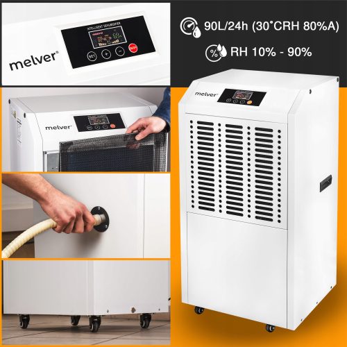 Industrial Dehumidifier 90L/24h Moisture Absorber 1600 Watt MELVER