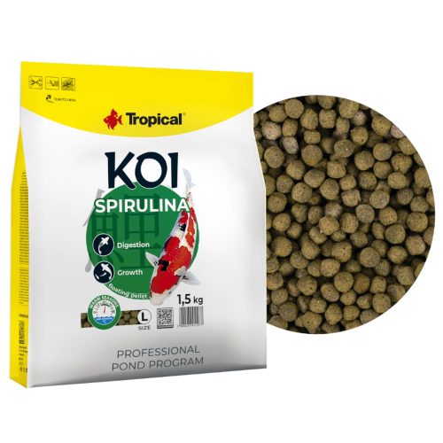  Tropical Koi Spirulina Pellet L Fish Food 1.5 kg