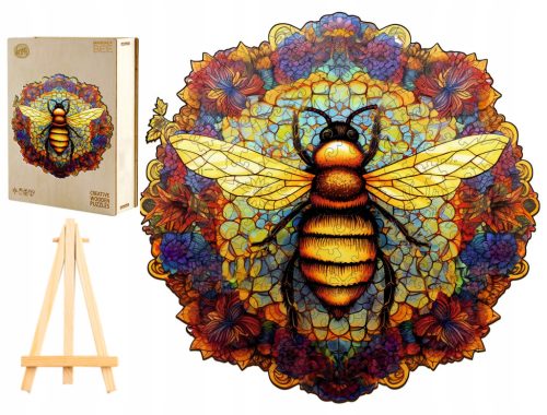  LARGE WOODEN PUZZLE 300 PIECES MANDALA BEE IN A WOODEN BOX