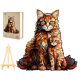  LARGE WOODEN PUZZLE 220 PIECES MAINE COON FAMILY IN A WOODEN BOX