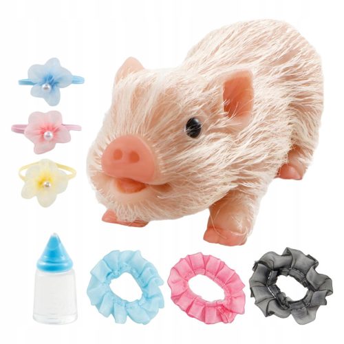  Reborn Mini Piggy Soft Toy with Accessories Mini Baby Piggy Silicone Pig Doll