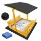 SANDBOX 120 WITH ADJUSTABLE TOP, LOCKABLE, WOOD, FREE BLUE