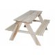 wooden garden set, large table + benches