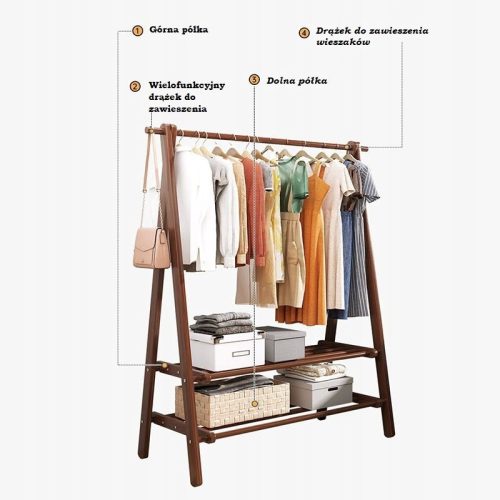  Cintre sur pied en bois Hedo, nuances de marron