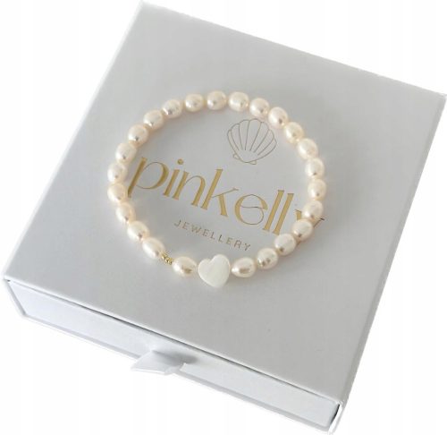  Bracelet made of natural PEARLS heart