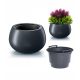  Prosperplast flowerpot, 44 cm x 44 x 27 cm, diameter 43.6 cm, plastic in grey and silver tones