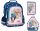  Derform school backpack with multiple compartments white, brown and beige tones, blue tones, pink tones, multicolored 1 l