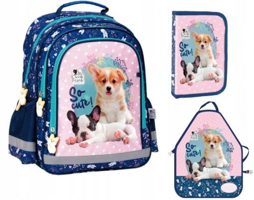  Derform school backpack with multiple compartments white, brown and beige tones, blue tones, pink tones, multicolored 1 l