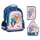  Derform school backpack with multiple compartments white, brown and beige tones, blue tones, pink tones, multicolored 1 l