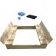 CLOSED SANDBOX, WOODEN BENCHES 120CM x 120CM