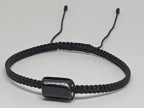  Bracelet black tourmaline natural stone macrame talisman black thread