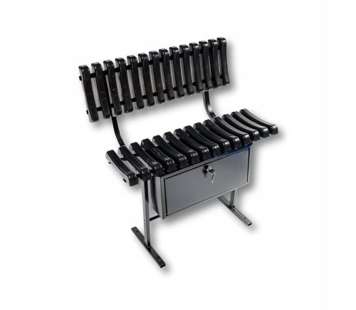 PVC cemetery bench, 14 ribs, with backrest and box, POLISH MANUFACTURER