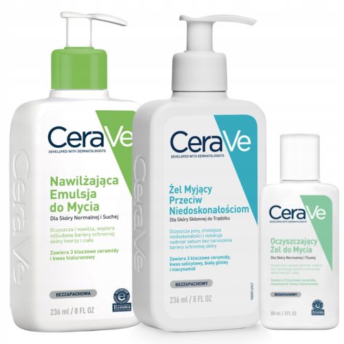 CeraVe Skincare Bundle: Hydrating Cleansing Emulsion & Anti-Acne Cleansing Gel