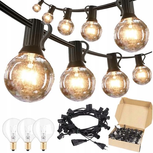  OUTDOOR GARDEN CHAIN LIGHTS, 9.2M, 30+3 G40 BALL BULBS