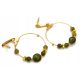  Gold-plated steel - earrings with natural stones - jadeite