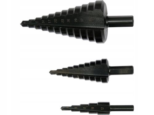  YATO HSS4241 CONICAL STEP DRILL SET FOR METAL, 3 PIECE 4-38mm