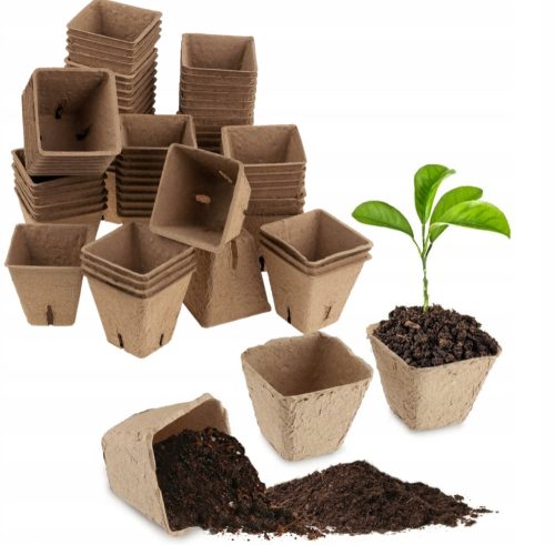  GardenLine flowerpot 5 cm x 5 x 5 cm, diameter 5 cm, brown and beige tones