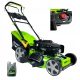  Green Tiger petrol lawn mower with basket, 196 cm³ capacity. Basket 62 l, cutting width 51 cm