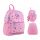  A kindergarten backpack for a girl with a pink dragon rabbit