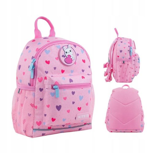  A kindergarten backpack for a girl with a pink dragon rabbit