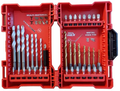  Milwaukee drill and bit set 4932479854 39-piece red