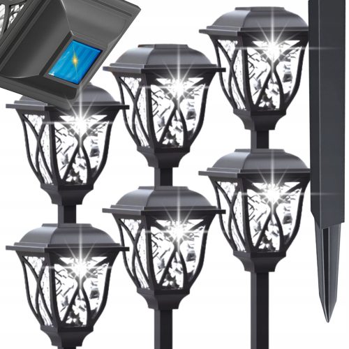  Eddcom embedded solar lamp, black, 45 cm, 6 pcs.