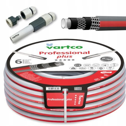  NON-TWISTABLE PROFESSIONAL PLUS TFS garden hose 1/2" 60 m VARTCO 6 LAYERS + SET WITH STRAIGHT SPRAY 4 VARTCO ELEMENTS