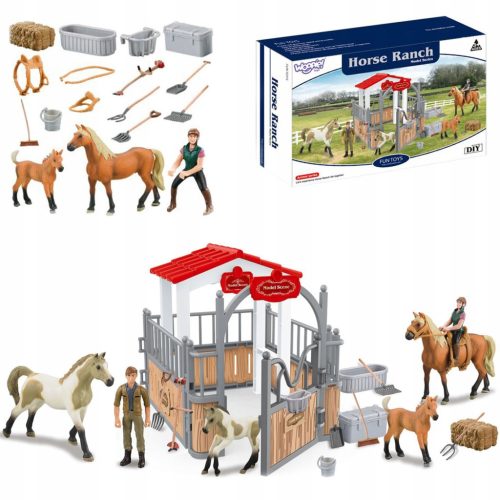  Stable set, horse figures, 18 pcs.