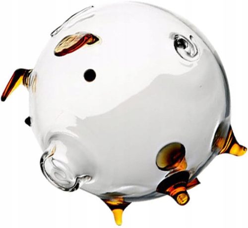  Piggy bank GLASS PIGGY XL, TRANSPARENT, THICK GLASS FOR A CASH GIFT