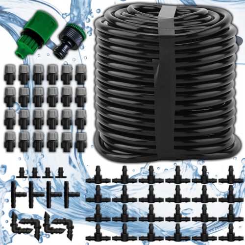  IRRIGATION SYSTEM GARDEN WATER CURTAIN KIT HOSE SPRINKLER MIST 20M