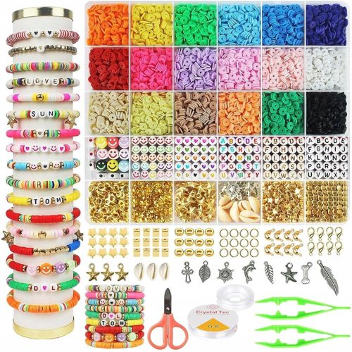  BEAD SET FOR MAKING JEWELRY, BRACELETS, CHARMS, HEART, LETTERS