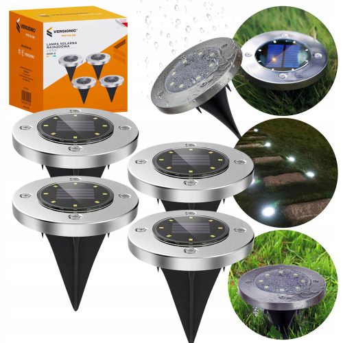  SOLAR GARDEN DRIVING LAMP, RETRACTED, 8 LED, 4 PCS