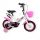  Children's bicycle 12 inch side wheels WHITE with pink bell basket