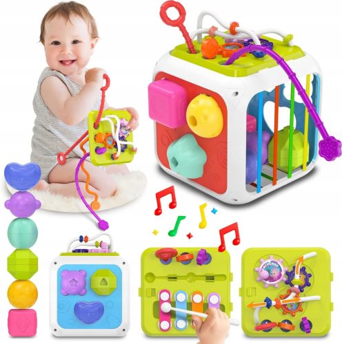  Learning Cube, 7-in-1 Sensory Teething Toy