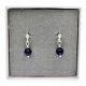  SILVER EARRINGS NATURAL STONE TOURMALINE BLACK SILVER 925