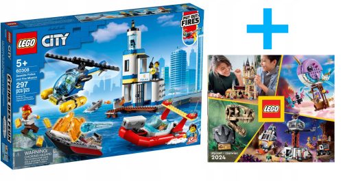  LEGO City 60308 Police and Sea Patrol + LEGO CATALOG 2024 NEW