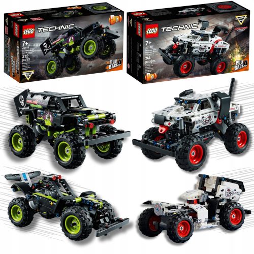  LEGO Technic Monster Jam Grave Digger 42118 + LEGO Technic Monster Jam Mutt Dalmatiner 42150