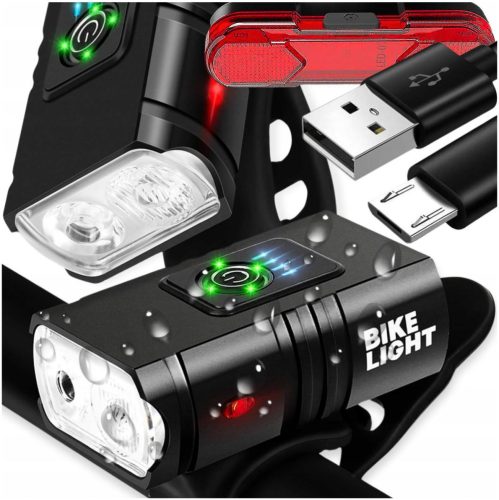  Powerful BIKE lamp, LED light front and rear, flashlight BIKE handlebar, USB