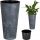  Prosperplast flowerpot 30 cm x 30 x 57 cm Diameter 30 cm plastic graphite, grey and silver tones