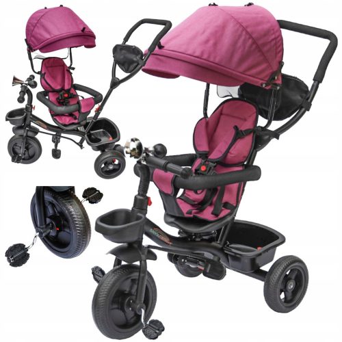  TRICYCLE 360 ROTATING FREE WHEEL 5-POINT SEAT BELTS TRUMPET BASKET