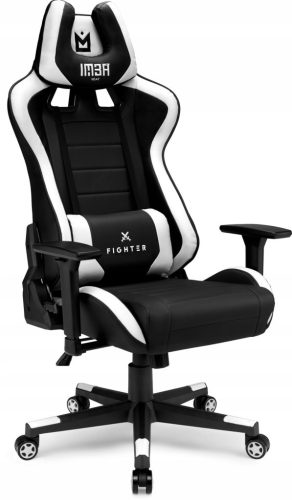  IMBA Seat Fighter Gaming Chair, Black and Grey Faux Leather