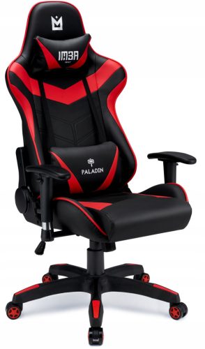  IMBA Seat Paladin Gaming Chair, Black and Grey Faux Leather