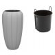  Lamela flowerpot, 78 cm x 40 x 78 cm, diameter 40 cm, plastic in grey and silver