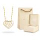  GOLDEN NECKLACE WITH OPENWORK HEART BOX BAG FREE 14KT 585