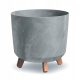  Prosperplast flowerpot, 29.8 cm x 29.8 x 28.5 cm, diameter 29.8 cm, plastic in grey and silver tones