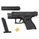 Metal spring pellet gun with silencer glock for kids