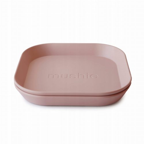  Mushie plate, pink, plastic