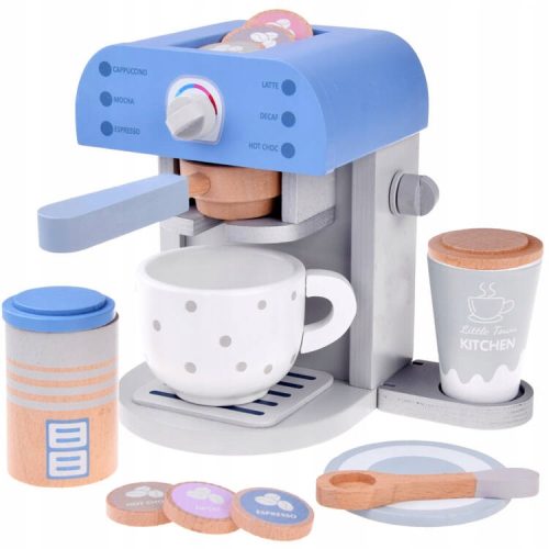  Wooden blue COFFEE MACHINE with cup small household appliances ZA4834