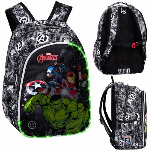 Avengers Themed Coolpack Jimmy LED Backpack - 18L, Featuring Safety LED Strips